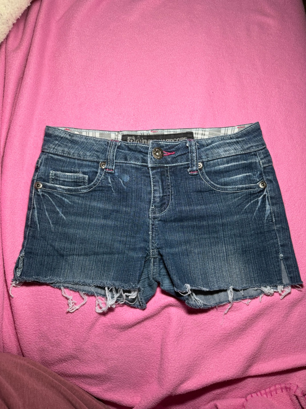 BONGO Dark Blue Distressed Denim Cutoff Shorts